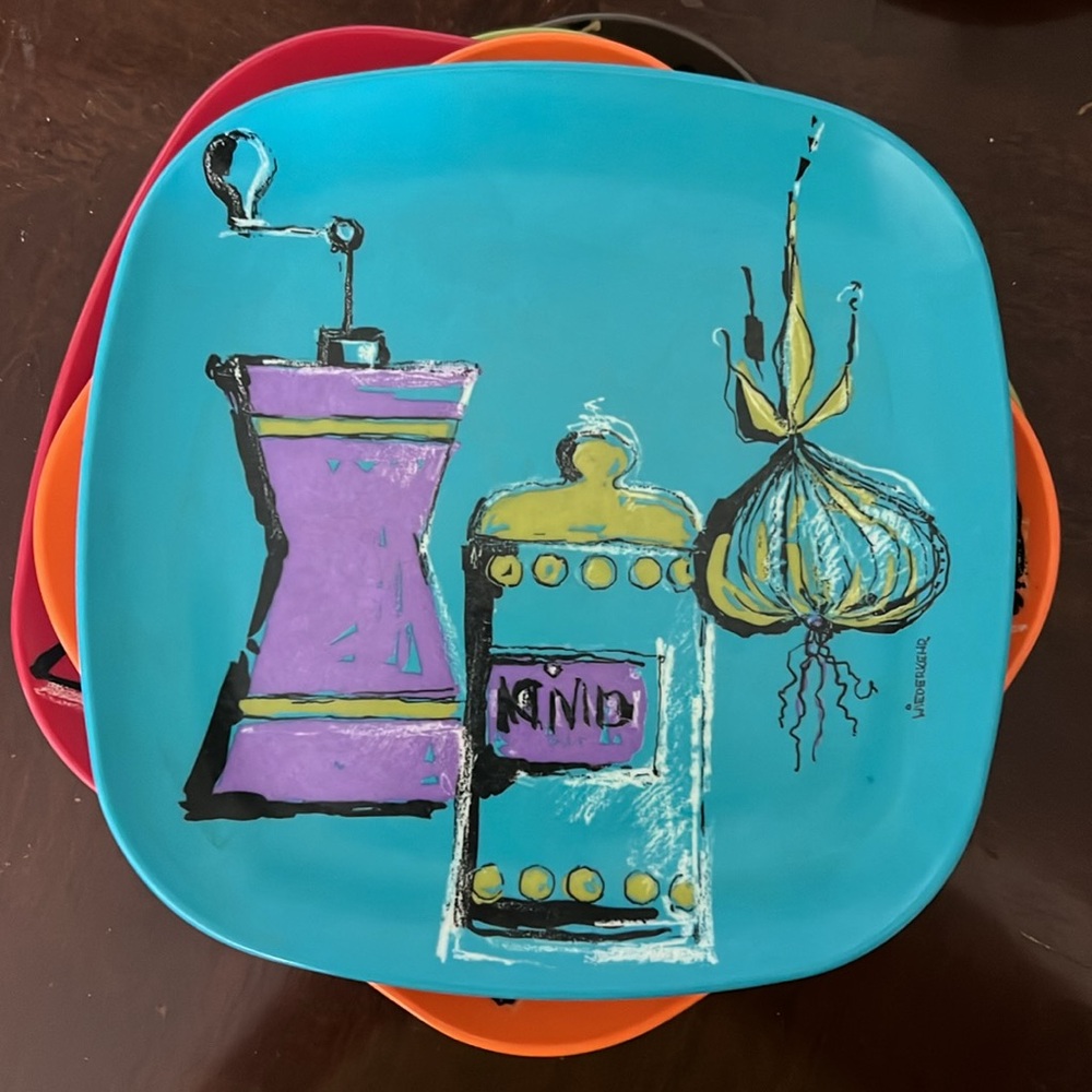 FISKARS FINLAND Melamine Retro Cocktail Plates Set of 6 - Picture 8 of 15